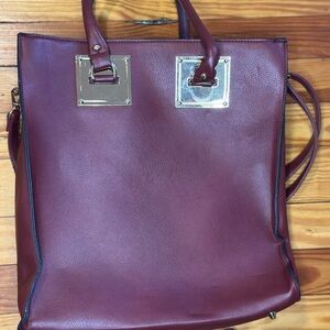 Elegant Burgundy PU Leather Tote Bag